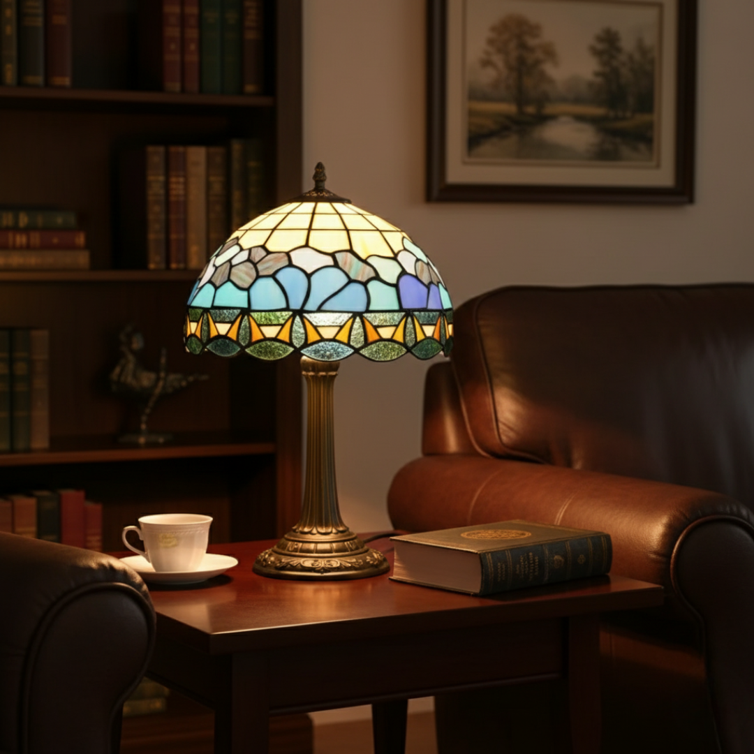 Růžová lampa s živým designem