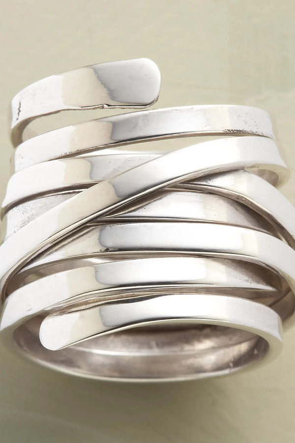 Bliss - Vintage silverring med Laget-design
